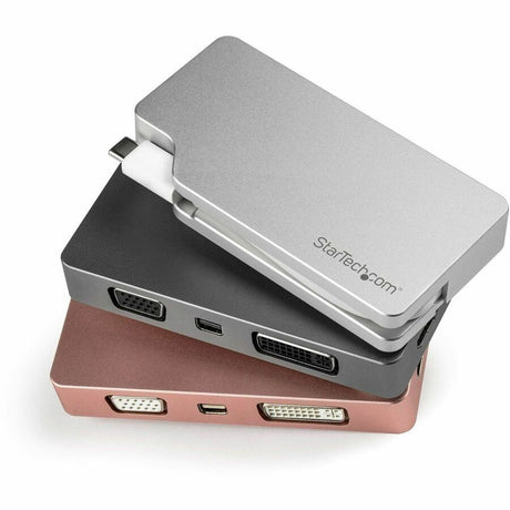 StarTech.com USB C Multiport Video Adapter 4K/1080p - USB Type C to HDMI, VGA, DVI or Mini DisplayPort Monitor Adapter - Silver Aluminum