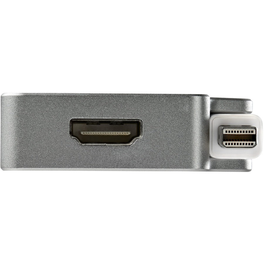 StarTech.com Aluminum Travel A/V Adapter: 3-in-1 Mini DisplayPort to VGA, DVI or HDMI - mDP Adapter - 4K