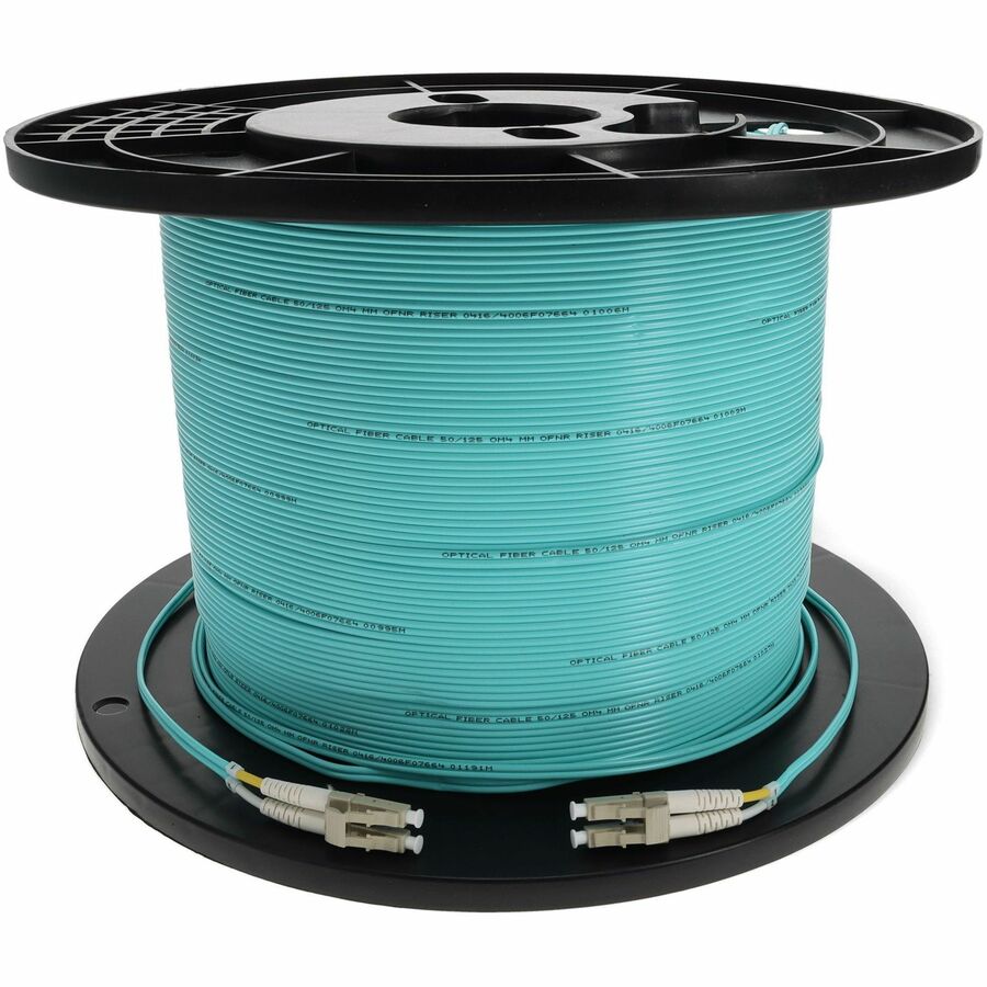 AddOn 75m LC (Male) to LC (Male) Aqua OM3 Duplex Fiber OFNR (Riser-Rated) Patch Cable