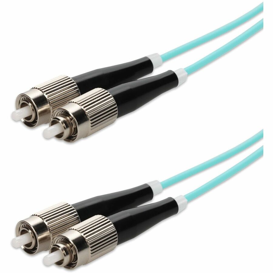 AddOn 5m FC to FC Aqua OM4 Duplex OFNR (Riser-Rated) Fiber Patch Cable