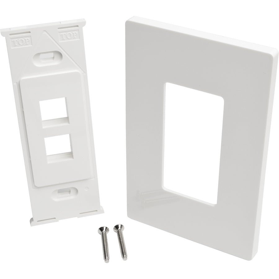 Eaton Tripp Lite Series 2-Port Keystone Single-Gang Faceplate, White, TAA