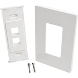 Eaton Tripp Lite Series 2-Port Keystone Single-Gang Faceplate, White, TAA