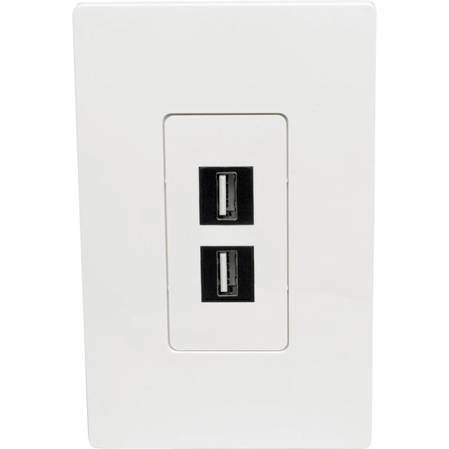 Eaton Tripp Lite Series 2-Port Keystone Single-Gang Faceplate, White, TAA