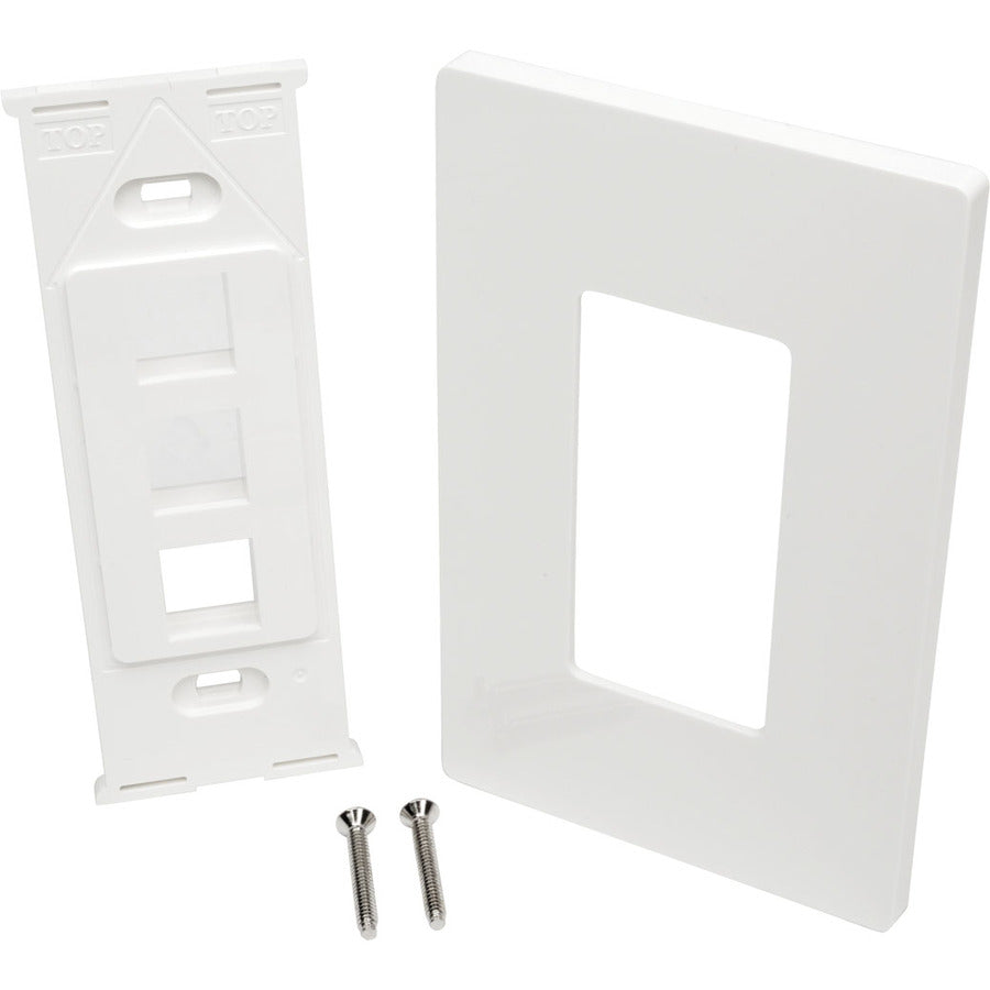 Eaton Tripp Lite Series 3-Port Keystone Single-Gang Faceplate, White, TAA