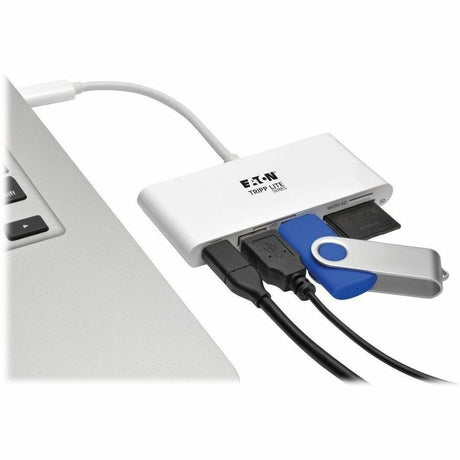 Eaton Tripp Lite Series USB-C Multiport Adapter, USB 3.x (5Gbps), USB-A/C Hub Ports, Card Reader and 60W PD Charging, White