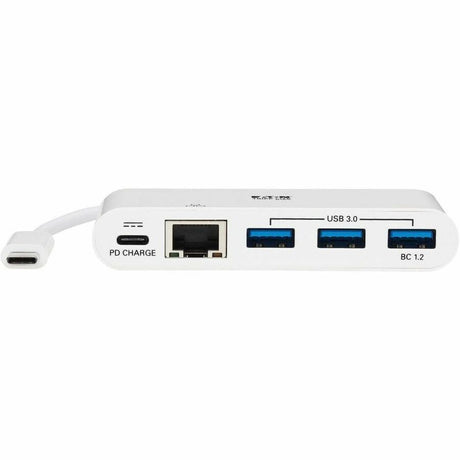 Eaton Tripp Lite Series 3-Port USB-C Hub - USB 3.x (5Gpbs) Hub Ports, Gigabit Ethernet, 60W PD Charging, White
