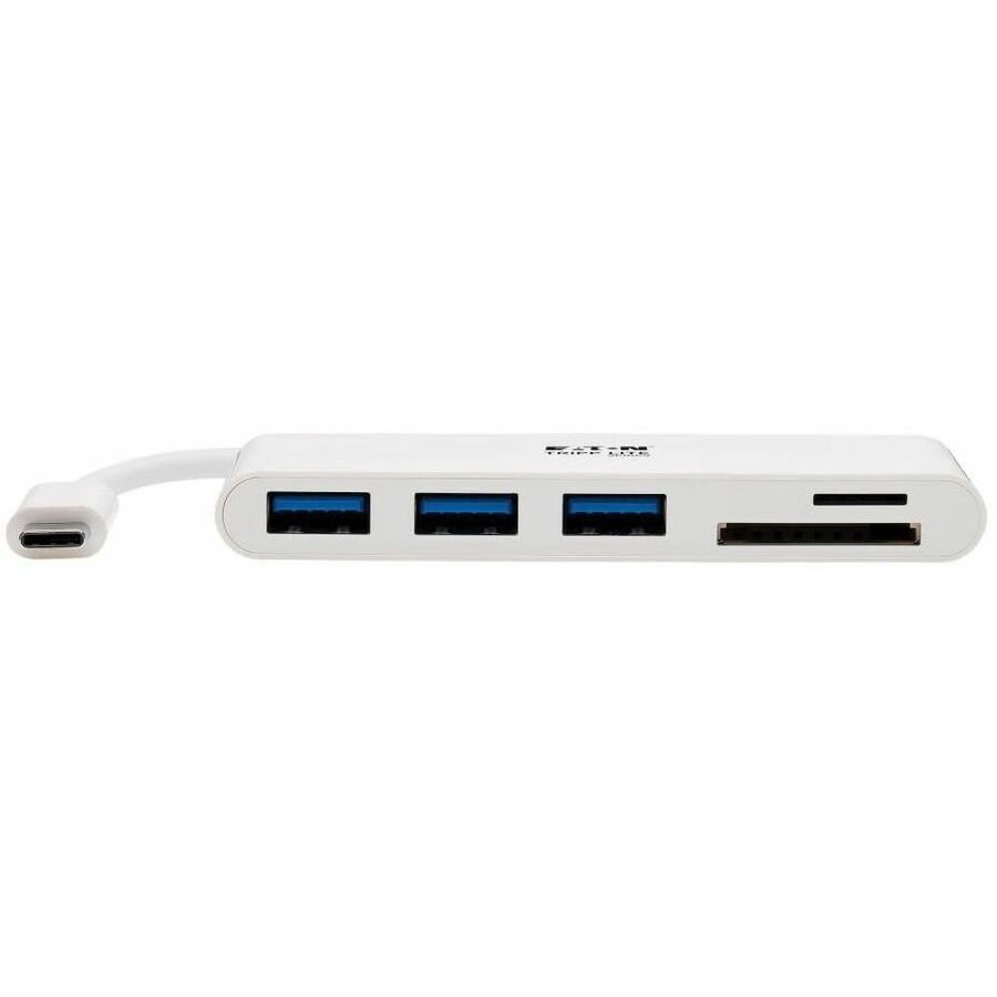Eaton Tripp Lite Series 3-Port USB-C Hub with Card Reader, USB 3.x (5Gbps) Hub Ports and Card Reader Ports, White