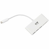 Eaton Tripp Lite Series 3-Port USB-C Hub with Card Reader, USB 3.x (5Gbps) Hub Ports and Card Reader Ports, White