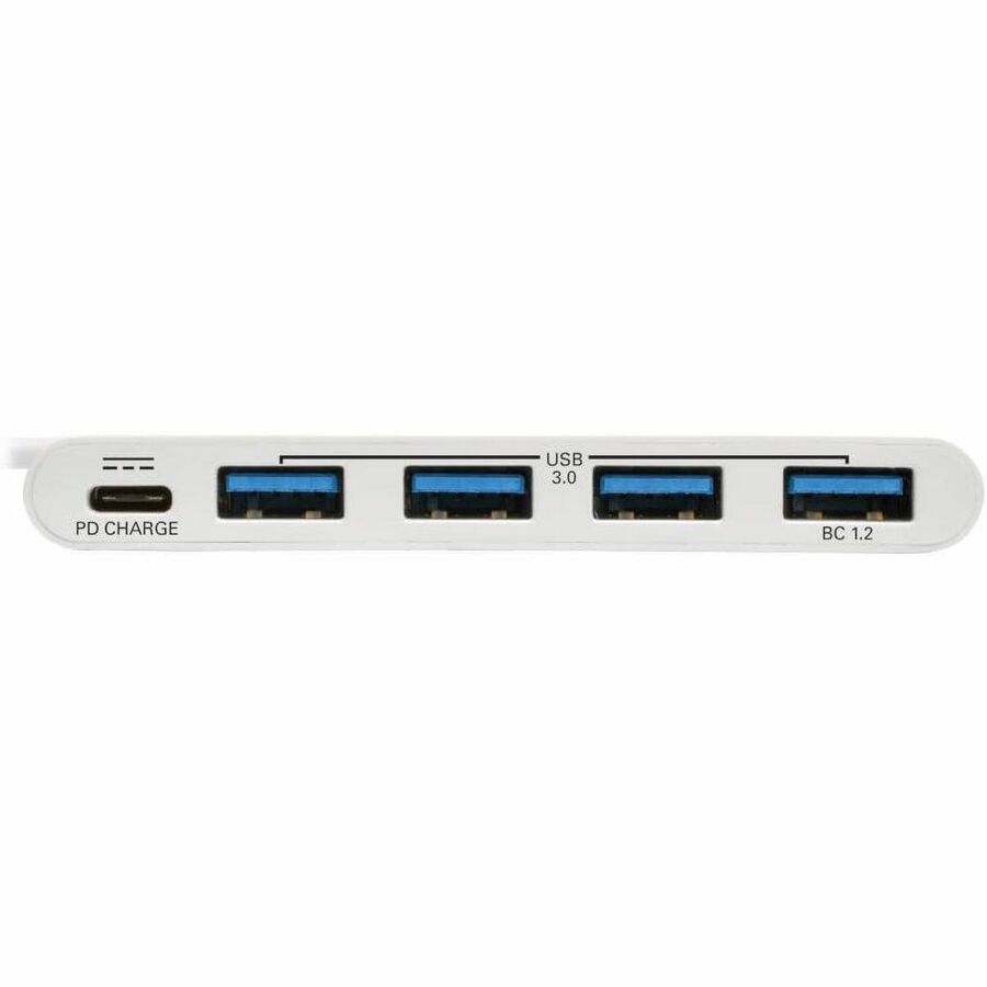 Eaton Tripp Lite Series 4-Port USB-C Hub, USB 3.x (5Gbps), 4x USB-A Ports, 60W PD Charging, White