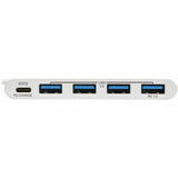 Eaton Tripp Lite Series 4-Port USB-C Hub, USB 3.x (5Gbps), 4x USB-A Ports, 60W PD Charging, White