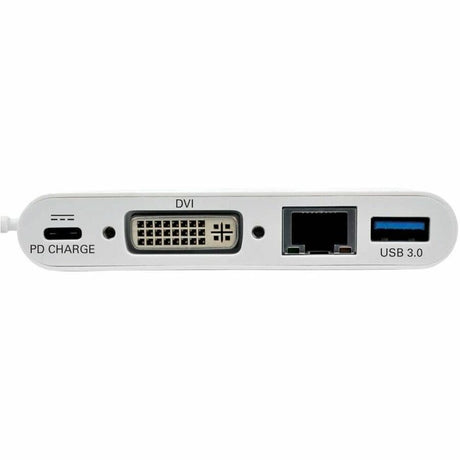 Eaton Tripp Lite Series USB-C Multiport Adapter, DVI, USB 3.x (5Gbps) Hub Port, Gbe and PD Charging, White