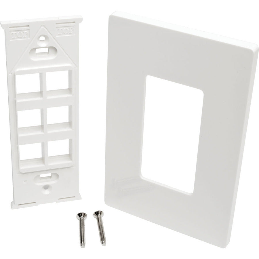 Eaton Tripp Lite Series 6-Port Keystone Single-Gang Faceplate, White, TAA