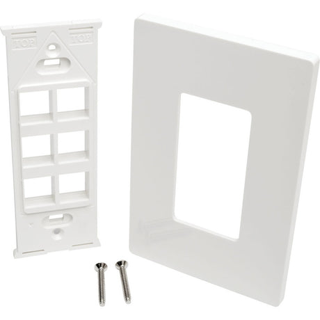 Eaton Tripp Lite Series 6-Port Keystone Single-Gang Faceplate, White, TAA