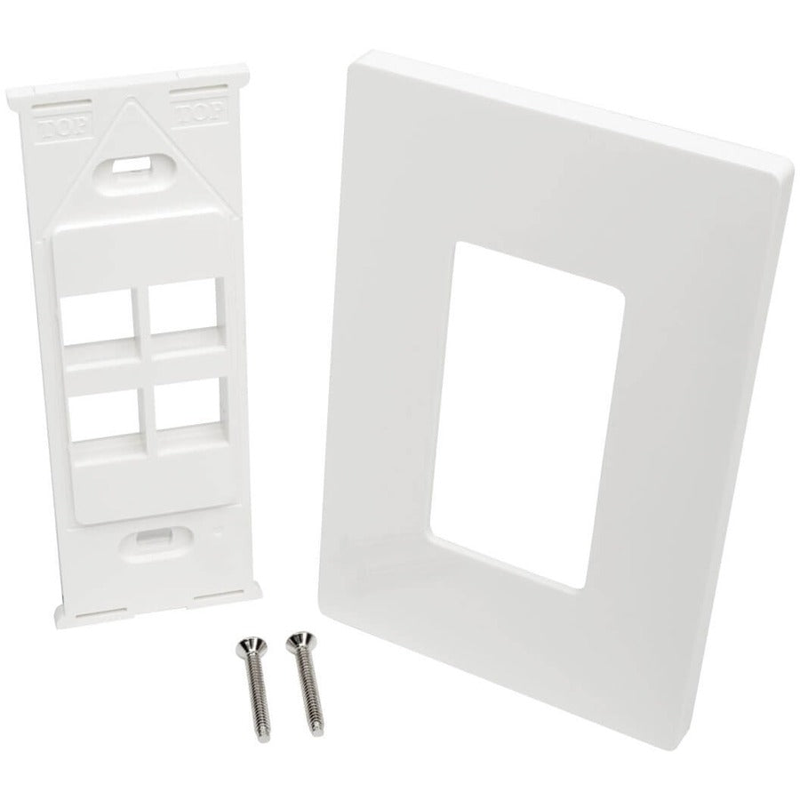 Eaton Tripp Lite Series 4-Port Keystone Single-Gang Faceplate, White, TAA