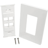 Eaton Tripp Lite Series 4-Port Keystone Single-Gang Faceplate, White, TAA