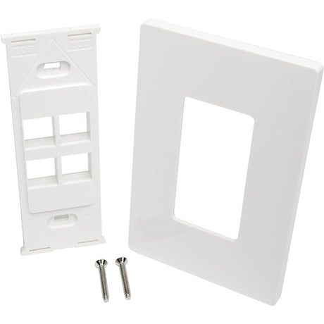 Eaton Tripp Lite Series 4-Port Keystone Single-Gang Faceplate, White, TAA