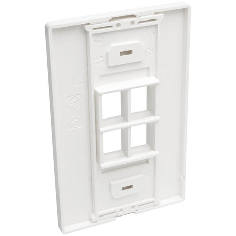 Eaton Tripp Lite Series 4-Port Keystone Single-Gang Faceplate, White, TAA