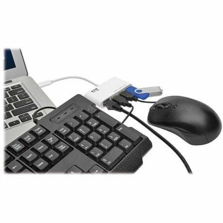 Eaton Tripp Lite Series 3-Port USB 3.x (5Gbps) Hub with LAN Port, USB-C to 3x USB-A Ports and Gigabit Ethernet, White