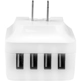 StarTech.com Travel USB Wall Charger &acirc;&euro;" 4 Port &acirc;&euro;" White &acirc;&euro;" Universal Travel Adapter &acirc;&euro;" International Power Adapter &acirc;&euro;" USB Charger