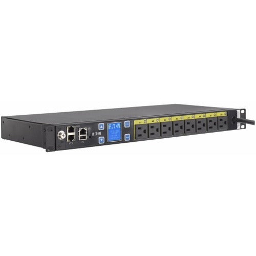 Eaton Managed rack PDU, 1U, 5-15P input, 1.44 kW max, 120V, 12A, 10 ft cord, Single-phase, Outlets: (8) 5-15R