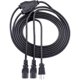 StarTech.com 10ft (3m) Computer Power Y Cord, NEMA 5-15P to C13, 10A 125V, 18AWG, Black Replacement PC Power Cord, TV/Monitor Power Cable