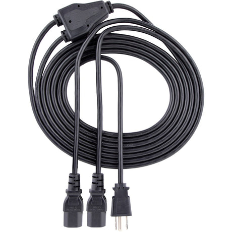 StarTech.com 10ft (3m) Computer Power Y Cord, NEMA 5-15P to C13, 10A 125V, 18AWG, Black Replacement PC Power Cord, TV/Monitor Power Cable