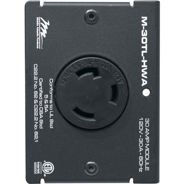 Middle Atlantic MPR Module, 30 A, Twistlock, L5-30R, Hardwired