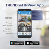 TRENDnet Indoor/Outdoor 3MP Motorized PTZ Dome Network Camera, 4x Optical Zoom, 16x Digital Zoom, Autofocus, IP66 Housing, Free iOS and Android mobile apps, ONVIF Profile S, TV-IP420P