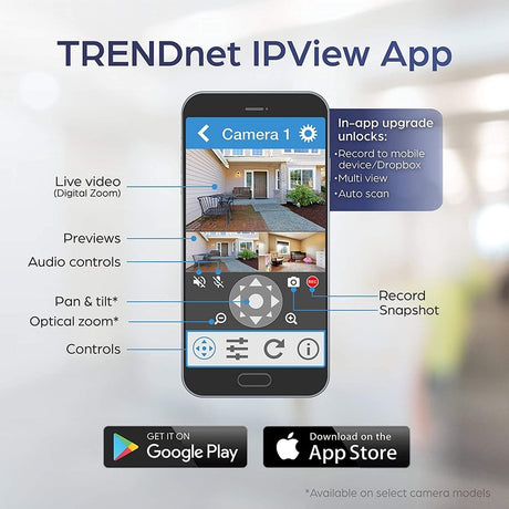 TRENDnet Indoor/Outdoor 3MP Motorized PTZ Dome Network Camera, 4x Optical Zoom, 16x Digital Zoom, Autofocus, IP66 Housing, Free iOS and Android mobile apps, ONVIF Profile S, TV-IP420P