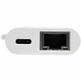 Eaton Tripp Lite Series USB-C to Gigabit Network Adapter with 60W USB-C PD Charging - Thunderbolt 3 Compatible, White