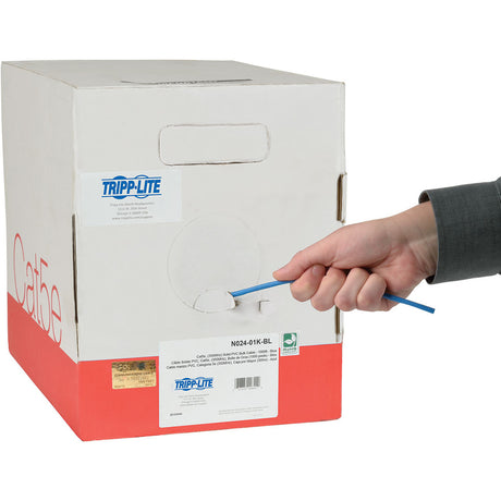 Eaton Tripp Lite Series Cat5e 350 MHz Solid Core Plenum-Rated (UTP) PVC Bulk Ethernet Cable - Blue, 1000 ft. (304.8 m)