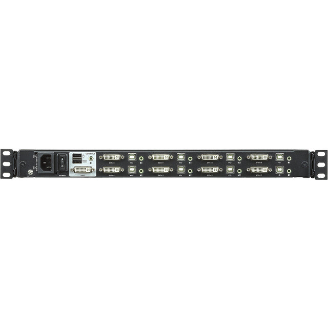 ATEN CL6708MW Single Rail 8-Port DVI FHD LCD KVM Switch with Standard Rack Mount Kit-TAA Compliant