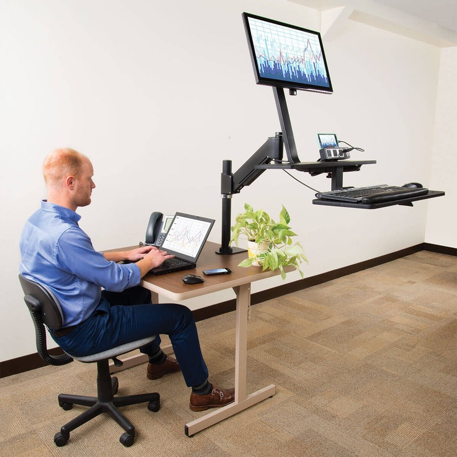 Eaton Tripp Lite Series WorkWise Height-Adjustable Sit-Stand Workstation, Single-Monitor, Clamp-on