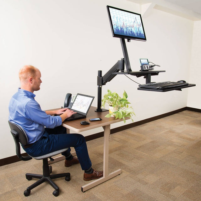 Eaton Tripp Lite Series WorkWise Height-Adjustable Sit-Stand Workstation, Single-Monitor, Clamp-on