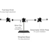 SIIG Premium Aluminum Freestanding Triple Monitor desk stand - 13" to 27" - Max Load 17.6 lbs each