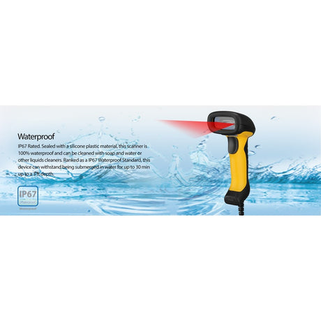 Adesso NuScan 2400U Waterproof Handheld CCD Barcode Scanner