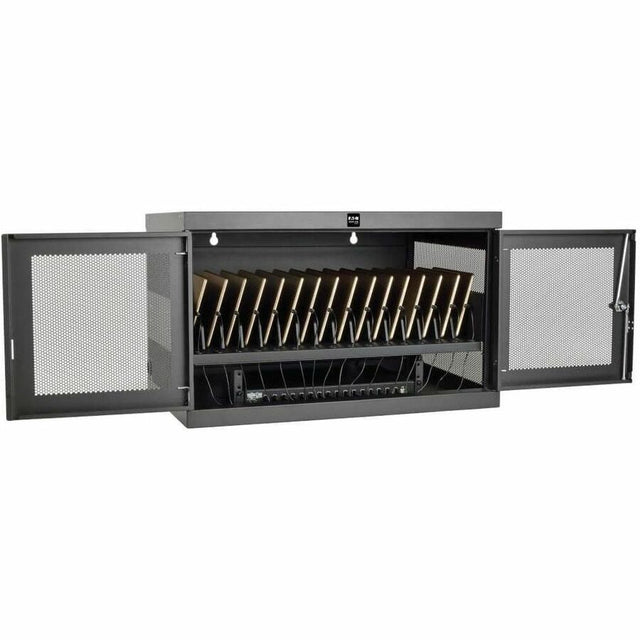 Eaton Tripp Lite Series 16-Device USB Charging Station Cabinet with Sync for iPad and Android Tablets, Wall-Mount and Cart Options, Black