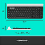 Logitech K780 Multi-Device Wireless Keyboard for Windows, Wireless 2.4GHz, Bluetooth, Smartphone and Tablet Cradle