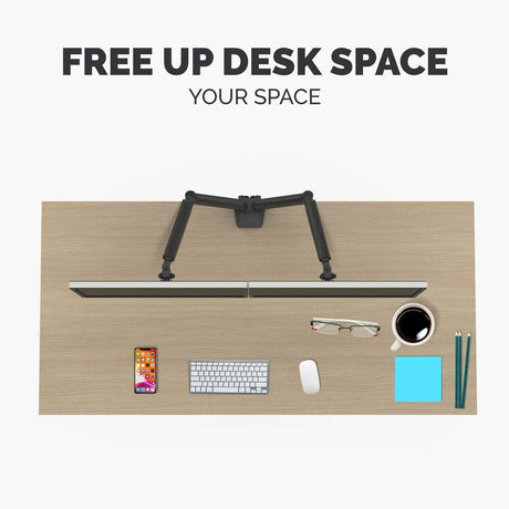 Fellowes Platinum Series High Quality Dual Monitor Arm for 40-Inch Monitors, Full Motion, 360&deg; Rotation, VESA Mount with Grommet or Clamp, USB Ports, Ergonomic, Black