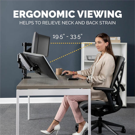 Fellowes Platinum Series High Quality Triple Monitor Arm for 27-Inch Monitors, Full Motion, 360&deg; Rotation, VESA Mount with Grommet or Clamp, USB Ports, Ergonomic, Black