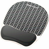 Fellowes Photo Gel Mouse Pad Wrist Rest with Microban&reg; - Black Chevron