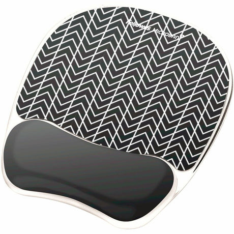 Fellowes Photo Gel Mouse Pad Wrist Rest with Microban&reg; - Black Chevron