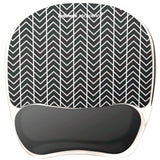 Fellowes Photo Gel Mouse Pad Wrist Rest with Microban&reg; - Black Chevron