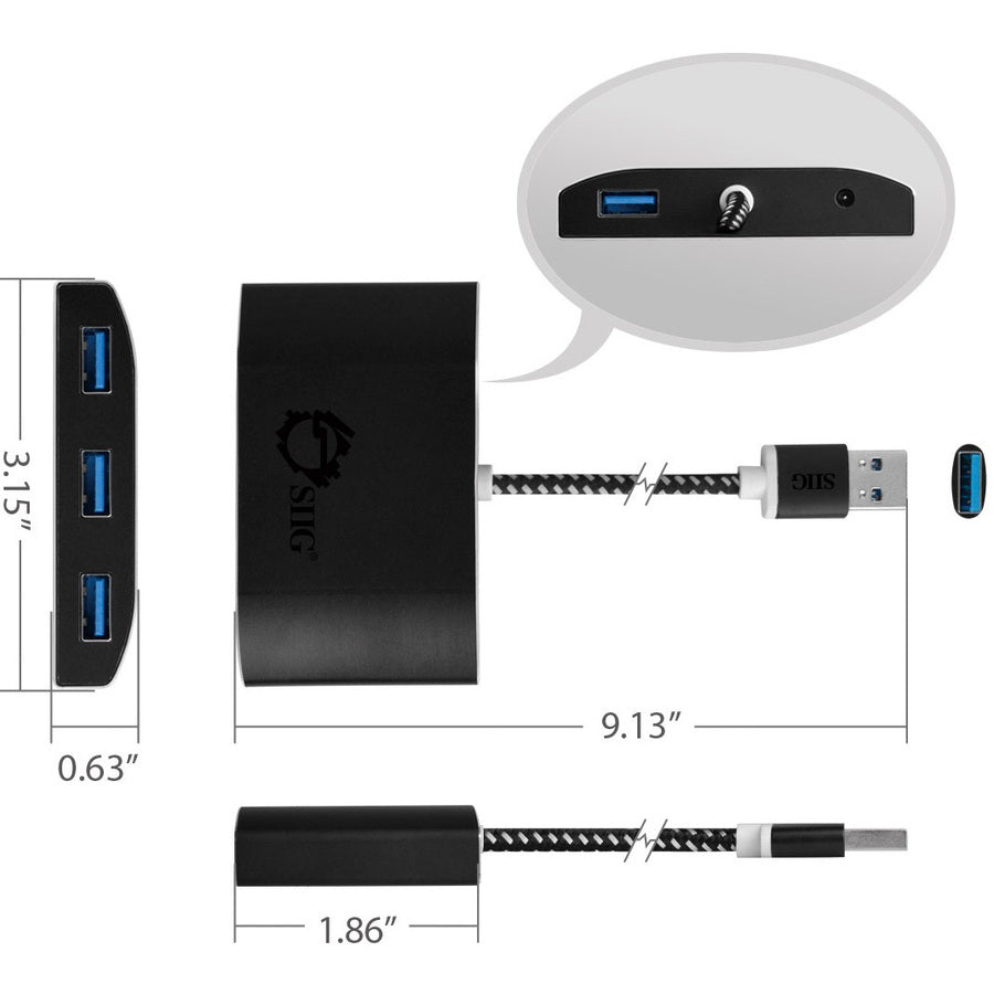 SIIG SuperSpeed USB 3.0 4-Port Powered Hub