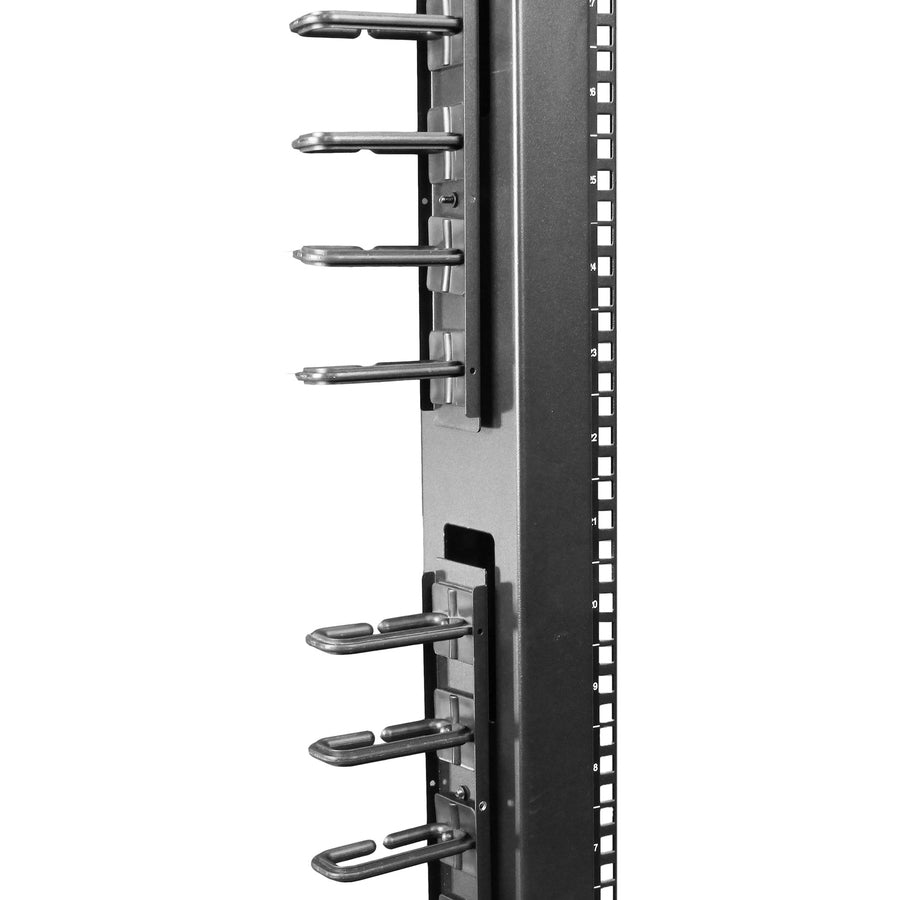 StarTech.com Vertical Cable Organizer with D-Ring Hooks - Vertical Cable Management Panel - 40U - 6 ft.