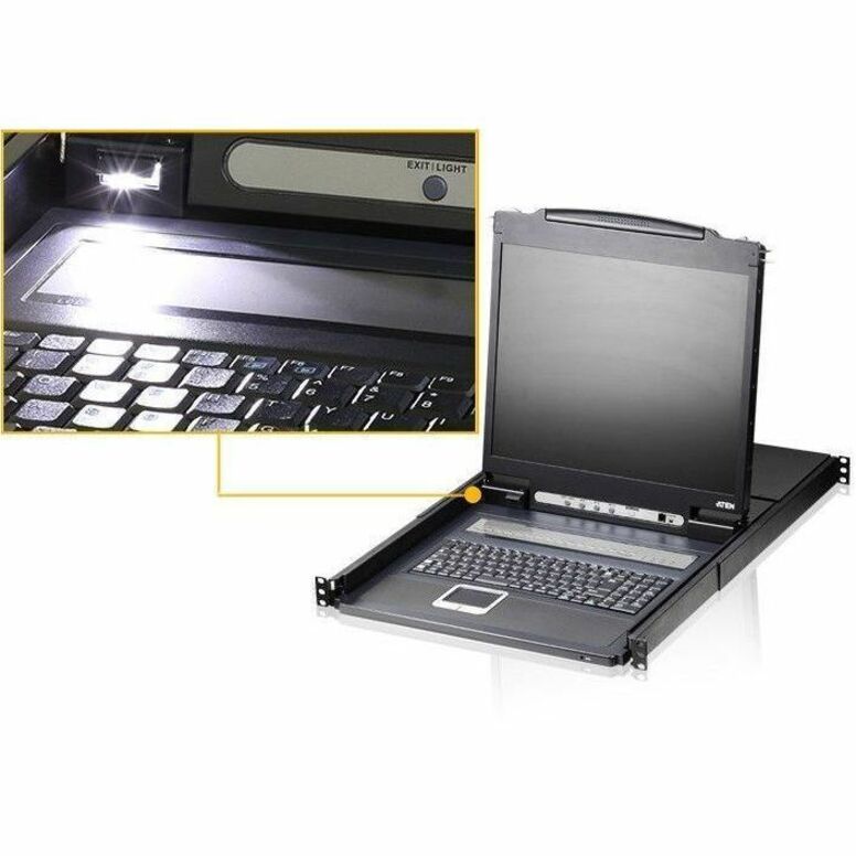 ATEN 8-Port PS/2-USB VGA Single Rail LCD KVM Switch