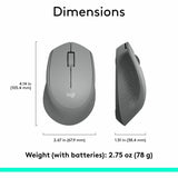 Logitech M330 SILENT PLUS Wireless Mouse, 2.4GHz with USB Receiver, Optical Tracking, Quiet & Lightweight, Gray
