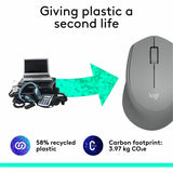 Logitech M330 SILENT PLUS Wireless Mouse, 2.4GHz with USB Receiver, Optical Tracking, Quiet & Lightweight, Gray