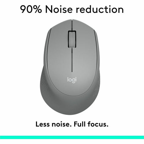 Logitech M330 SILENT PLUS Wireless Mouse, 2.4GHz with USB Receiver, Optical Tracking, Quiet & Lightweight, Gray