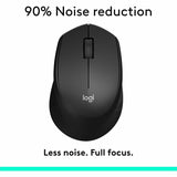 Logitech M330 SILENT PLUS Wireless Mouse, 2.4GHz with USB Receiver, Optical Tracking, Quiet & Lightweight, Black